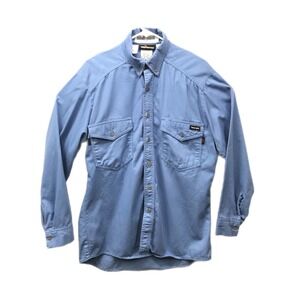 Workrite FR Shirt Men's M Blue Flame Resistant Twill Button Front Workwear
